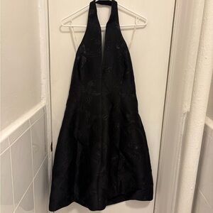 Halston Heritage Black Backless Dress